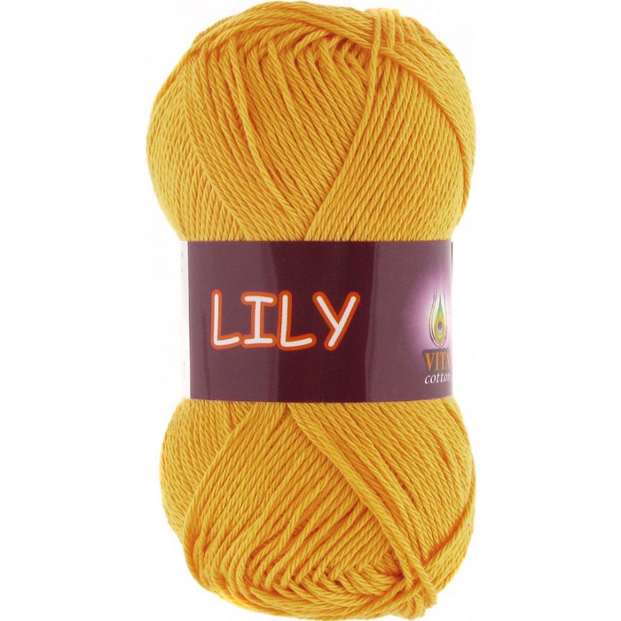 Пряжа Vita-cotton "Lily" 1606 Золото 100% мерсеризованный хлопок 125 м 50 г